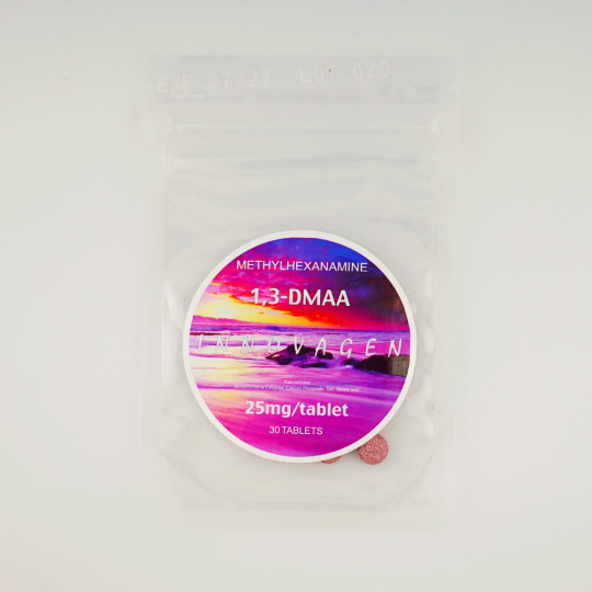 1,3-DMAA (Methylhexanamine) 25mg/tab, 30tabs | Innovagen